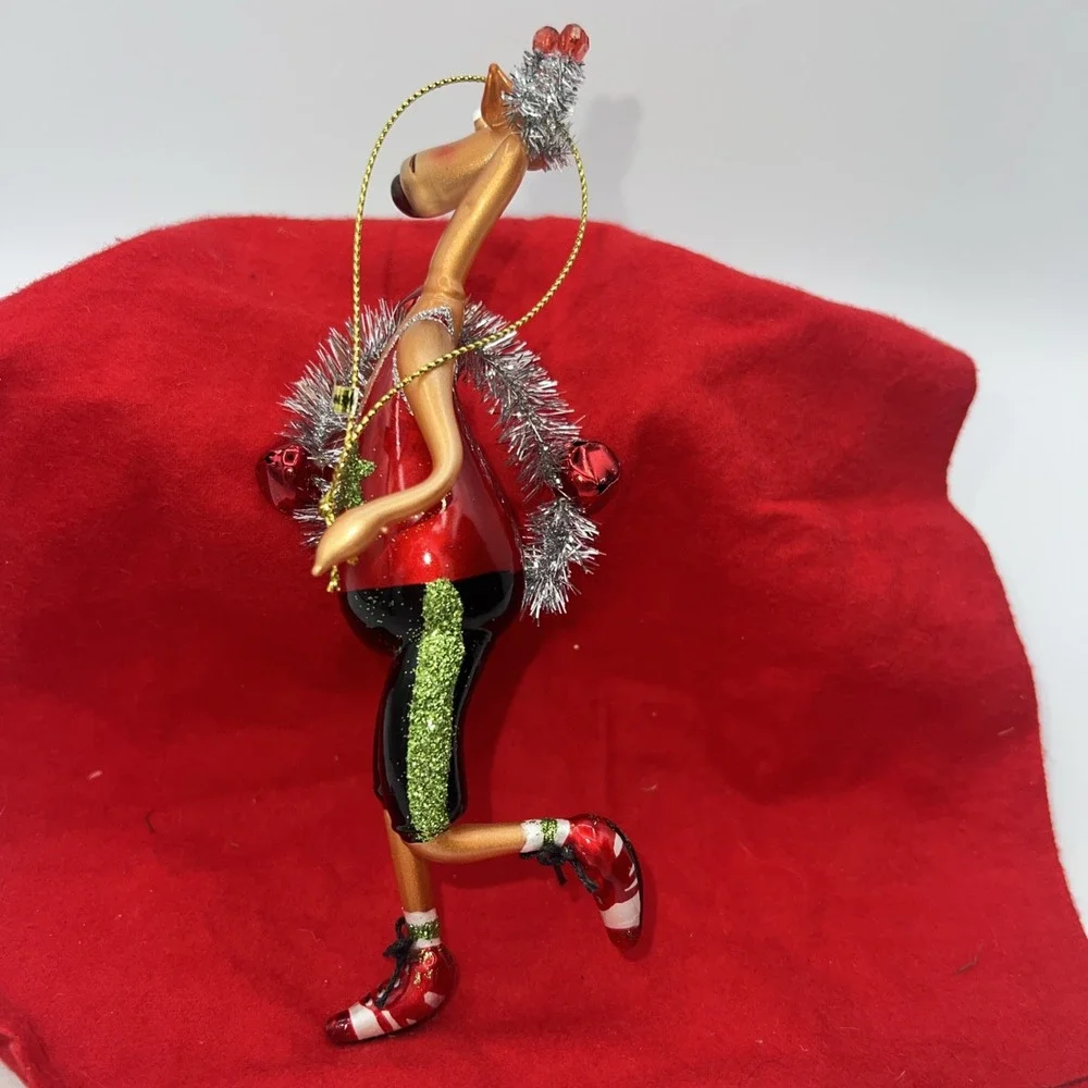 Christmas Elk Dancing Christmas Tree Ornament With Glitter Pants 6